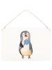 Mr. & Mrs. Panda Holzschild Pinguin Lolli ohne Spruch in Weiß