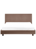 Beliani Doppelbett ALBI in Braun/Schwarz - (W) 195 x (H) 94 x (L) 211 cm