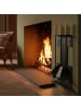 relaxdays 4 teiliges Kaminbesteck in Schwarz