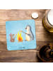 Mr. & Mrs. Panda Glasuntersetzer Pinguin Lagerfeuer ohne Spruch in Eisblau