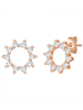 Glanzstücke München Ohrstecker Blume/Kreis aus Sterling Silber mit Zirkonia in roségold