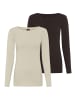 Laura Scott Langarmshirt in braun + beige