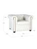 Giner y Colomer Einsitziger Chester-Sessel mit Naturlederbezug und weißem Finish in White