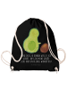 Mr. & Mrs. Panda Beutel Avocado Kern rollt mit Spruch in Schwarz