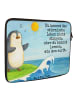 Mr. & Mrs. Panda Laptop Tasche Pinguin Surfer Design mit Spruch in Weiß