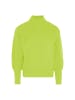 myMo Pullover Mit Blumenstick in LIMETTE