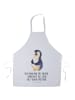 Mr. & Mrs. Panda Barista Schürze Pinguin Diät mit Spruch in Weiß