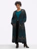 sheego Strickmantel in petrol-jade-gemustert
