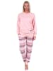 NORMANN Pyjama Bündchen und gestreifter Hose - 69188 in rosa