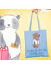 Mr. & Mrs. Panda Strandtasche Arzt mit Herz mit Spruch in Sky Blue