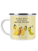 Mr. & Mrs. Panda Emaille Tasse Raupe Schmetterling mit Spruch in Gelb Pastell
