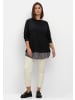 sheego 2-in-1-Langarmshirt in schwarz