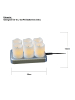 STAR Trading Aufladbare Teelichte Charge Me inkl. Ladestation, weiß, 6er-Set in Weiß