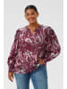KAFFE curve Bluse langarm KCmina Regular fit in Red/Black Abstract Graphic