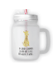 Mr. & Mrs. Panda Trinkglas Mason Jar Giraffe Zufrieden mit Spruch in Transparent