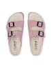 Veloursleder Pantoletten in rosa