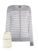 DreiMaster Maritim Strickjacke + Shopping Bag - Set in Grau Weiss