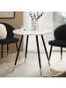KADIMA DESIGN Esszimmertisch 75x75x76 cm Marmor-Optik Esstisch Modern in Weiß