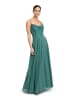 Vera Mont Abendkleid mit Wasserfallausschnitt in Green/Silver