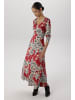 Aniston SELECTED Midikleid in rot-dunkelrot-schwarz-offwhite