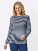 Sieh an! Sweatshirt in rauchblau-ecru-geringelt