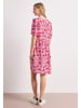 Street One Knielanges Tunika-Kleid mit Split Neck und Muster in Off White