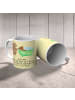 Mr. & Mrs. Panda Becher Oma Baden mit Spruch in Gelb Pastell