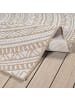 KADIMA DESIGN Teppich rund Orientalisch flachgewebt pflegeleicht Wohnzimmer Flur in Natur