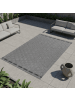 KADIMA DESIGN Teppich Outdoor Flachgewebe Rauten-Muster Polypropylen Balkon in Grau