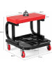 COSTWAY Werkstatthocker mit Rollen in Rot