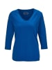 GOLDNER Shirt mit V-Ausschnitt in royalblau