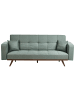 Beliani Schlafsofa HJULBY in Grün/Braun - (W) 220 x (H) 90 x (L) 82 cm