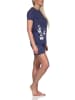 NORMANN Schlafanzug kurzarm Pyjama Shorty Tupfen Punkte Optik - 86446 in navy