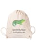 Mr. & Mrs. Panda gymnastiktasche Krokodil mit Spruch in Creme