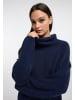 VINAJA Women Strick Langarmkleid Midi in Navy