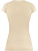 Janice 2 x Figurbetontes T-Shirt mit V-Ausschnitt Siena in Beige/Burgund