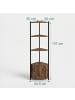 relaxdays Eckregal "Industrial" in Braun/ Schwarz - (B)44,5 x (H)147 x (T)30 cm