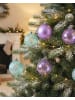 Beliani 24er-Set Weihnachtsbaumkugeln ASNEN in Violett/Silber