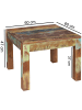 KADIMA DESIGN Couchtisch Massiv | 60x47x60cm, Shabby-Chic, Bootsholz, Quadratisch in Braun