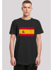F4NT4STIC Long Cut T-Shirt Spain Spanien Flagge distressed in schwarz