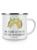 Mr. & Mrs. Panda Camping Emaille Tasse 30. Hochzeitstag Perlenho... in Weiß