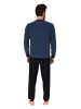 NORMANN Langarm Frottee Schlafanzug Pyjama Bündchen - 86630 in blau