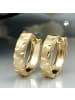 Gallay Creole Ohrring 11x3mm Klappscharnier mattiert diamantiert 9Kt GOLD in gold