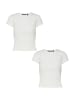 Vero Moda Shirt 2er-Set Enger Schnitt Rundhals Kurzarm T-Shirt in Weiß-2