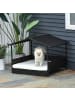 Pawhut Rattan Hundeliege Outdoor mit Dach B69 x T98 x H70 cm