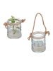 relaxdays 12 x Windlicht in Transparent/ Natur - (H)7 x Ø 6 cm