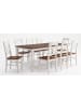 Feldmann-Wohnen Esszimmer-Set Belluno Elegante 9-tlg. Kiefer Weiß/Nussbaum geb. 150-197/93/75cm