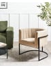 Beliani Sessel LARVIK II in Beige/Schwarz - (W) 73 x (H) 72 x (L) 66 cm