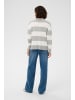 Kaffe Strickpullover KAlizza Baggy fit in Light Grey M/Chalk Wide Stripe