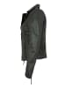 Punchball Lederjacke Lammnappa in Grau-Petrol